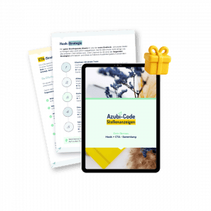 Bonus-Modul des Onlinekurses Azubi-Code Stellenanzeigen mit Guide für starke Einstiege und motivierende Abschlüsse in Ausbildungsanzeigen.